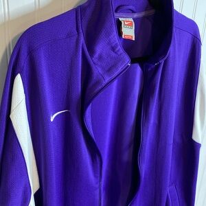 Nike Men's Track Suit Jacket in Vibrant Purple and White, Men's Large